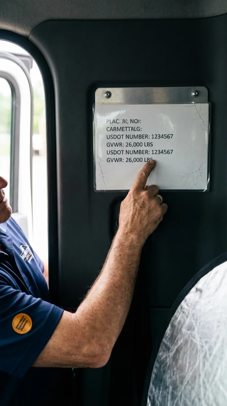 USDOT licensing placard verification in Thomas
